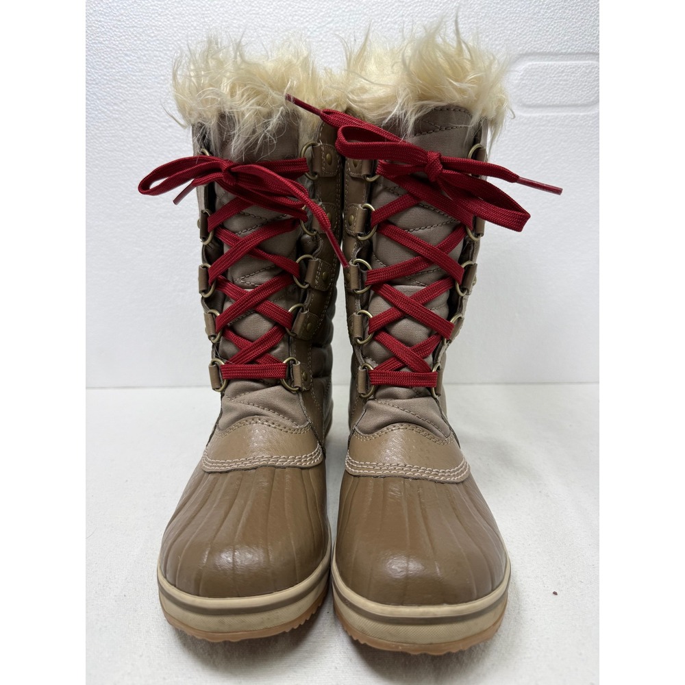 Sorel Tofino II‎ Snow Boots Women 5 Brown Waterproof Faux Fur Quilted NY2419-297